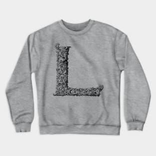 Vintage Initial Letter Lettering Alphabet L Crewneck Sweatshirt